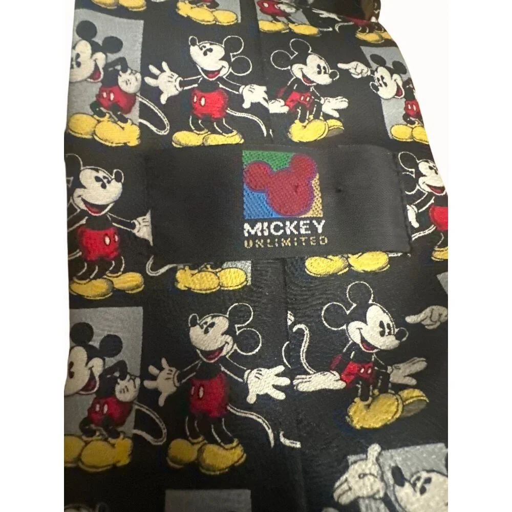 Mickey Unlimited Black Tie With Mickey Mouse‎ all over Pattern